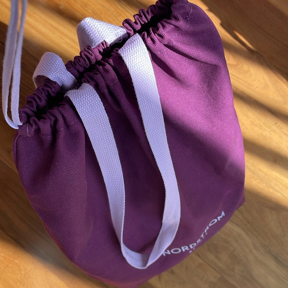 Nordstrom burgundy drawstring canvas bag PURPLE Nordstrom bag